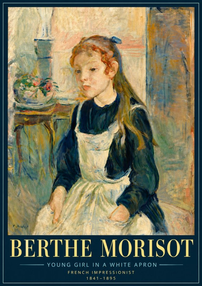 Berthe Morisot Young Girl in a White Apron No5 - Plakat