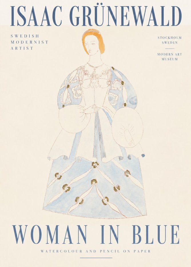 Isaac Grünewald Study of a Woman in Costume No4 - Plakat