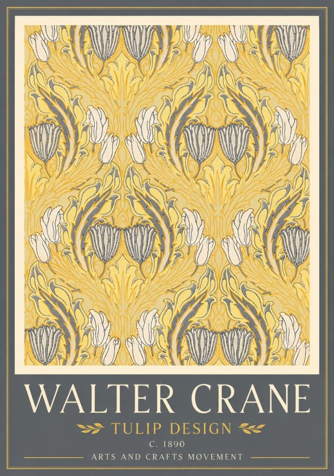 Walter Crane Tulip Design II No4 - Plakat