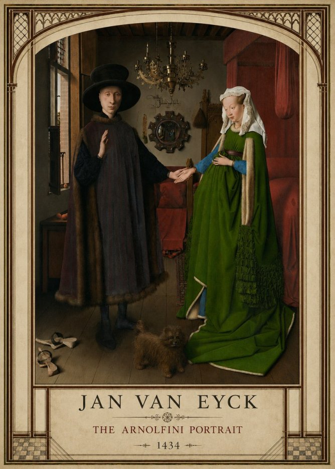 Jan van Eyck The Arnolfini Portrait V No3 - Plakat