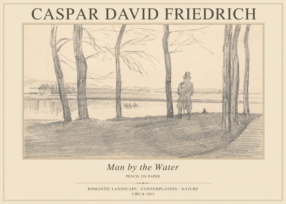 Caspar David Friedrich Man by the Water No1 - Plakat