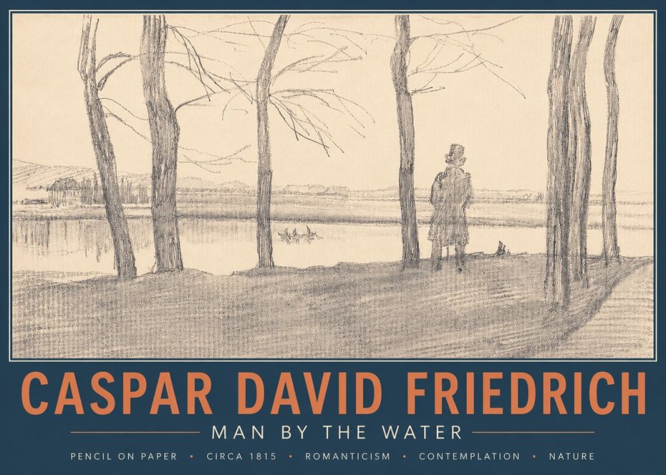 Caspar David Friedrich Man by the Water No4 - Plakat