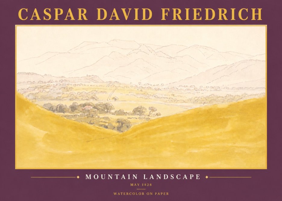 Caspar David Friedrich Mountain Landscape No6 - Plakat
