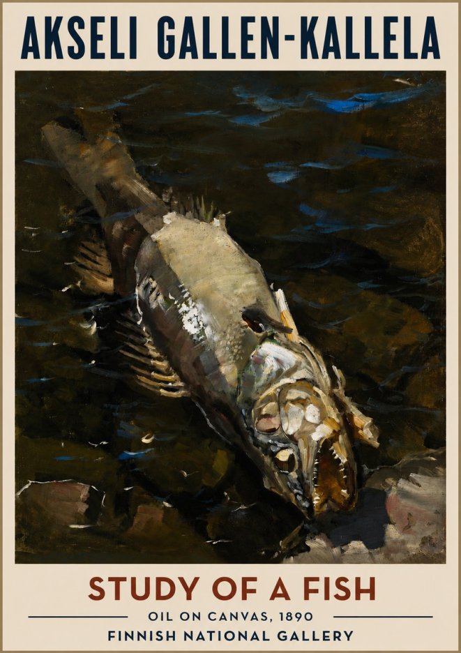 Akseli Gallen-Kallela Study of a Fish No3 - Plakat