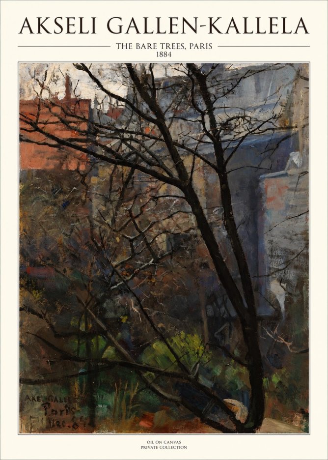 Akseli Gallen-Kallela The Bare Trees, Paris No1 - Plakat