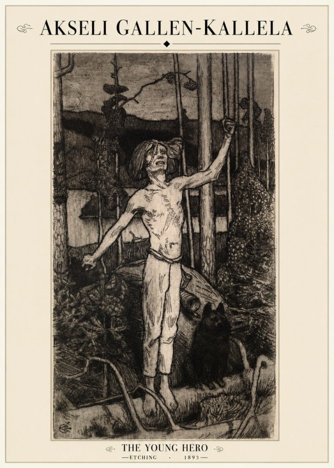 Akseli Gallen-Kallela The Young Hero No1 - Plakat