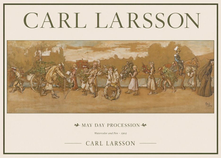 Carl Larsson May Day Procession No1 - Plakat