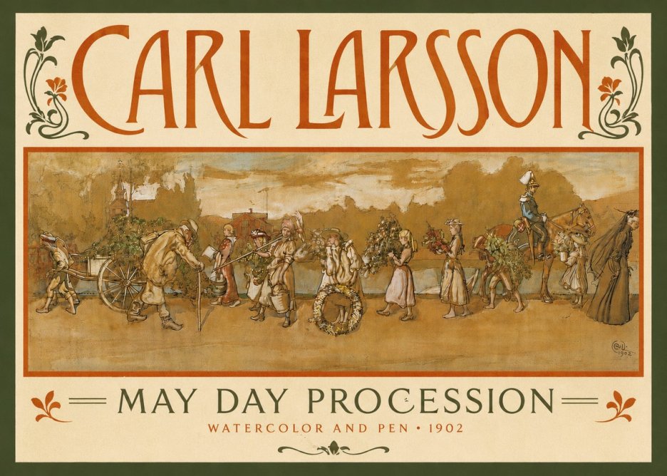 Carl Larsson May Day Procession No4 - Plakat