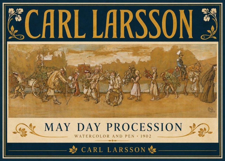 Carl Larsson May Day Procession No5 - Plakat