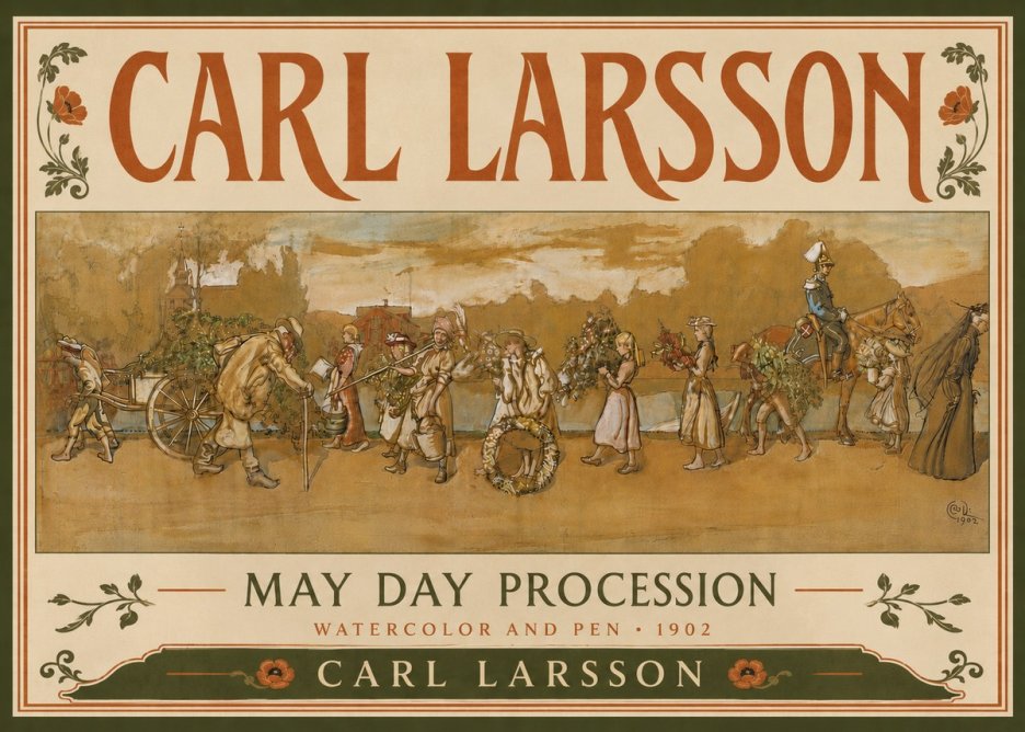 Carl Larsson May Day Procession No6 - Plakat