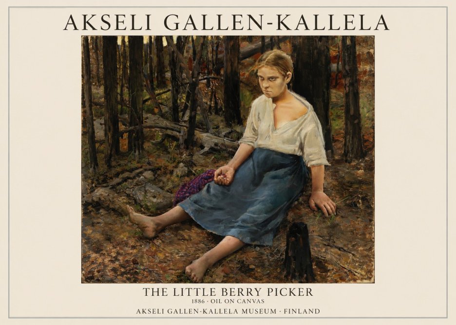 Akseli Gallen-Kallela The Little Berry Picker No1 - Plakat