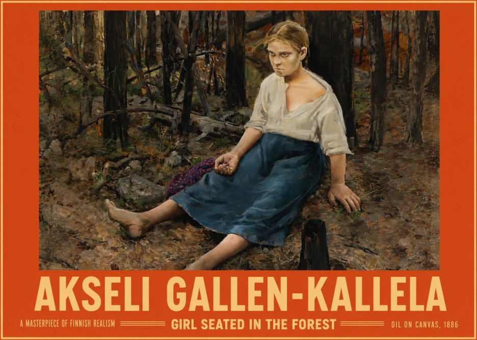 Akseli Gallen-Kallela The Little Berry Picker No6 - Plakat