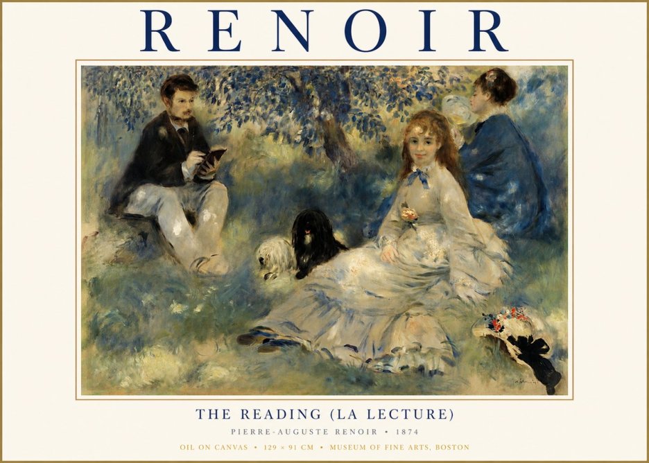 Renoir The Reading (La Lecture) No1 - Plakat