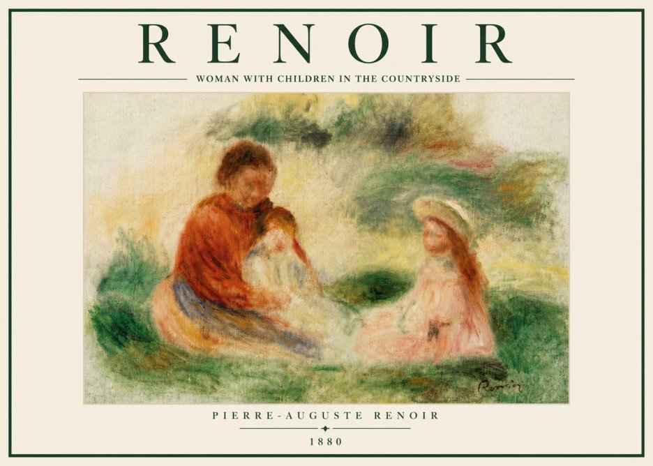 Renoir Woman with Children in the Countryside No6 - Plakat
