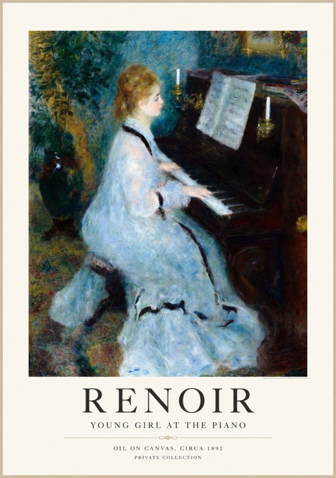 Renoir Young Girl at the Piano No1 - Plakat