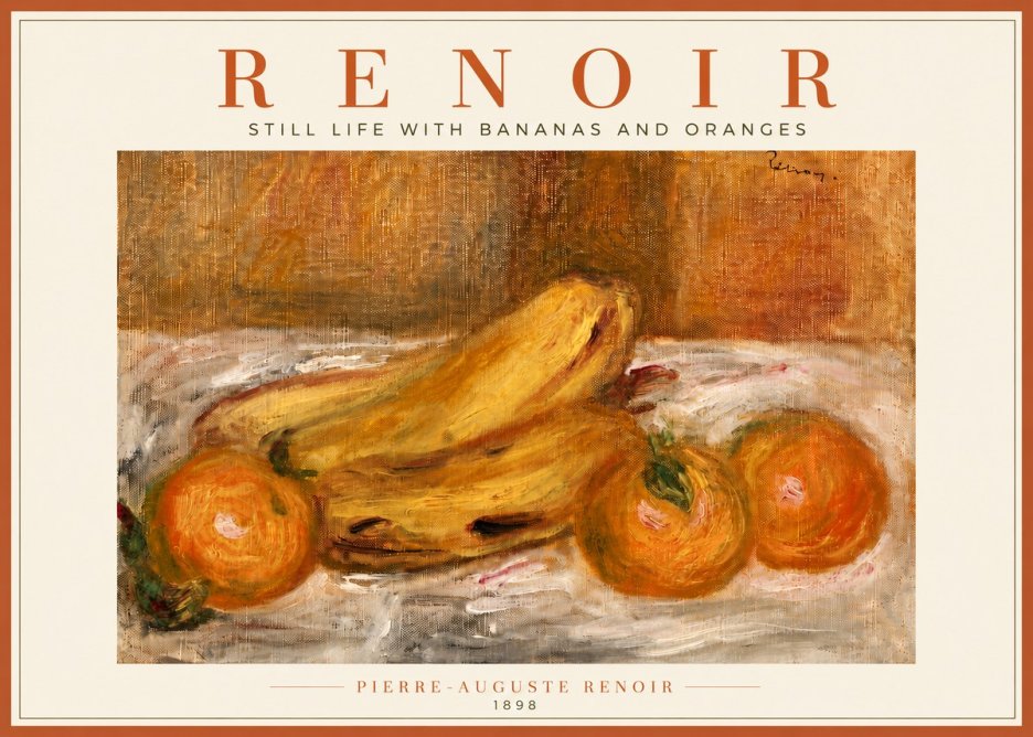 Renoir Still Life with Bananas and Oranges No6 - Plakat