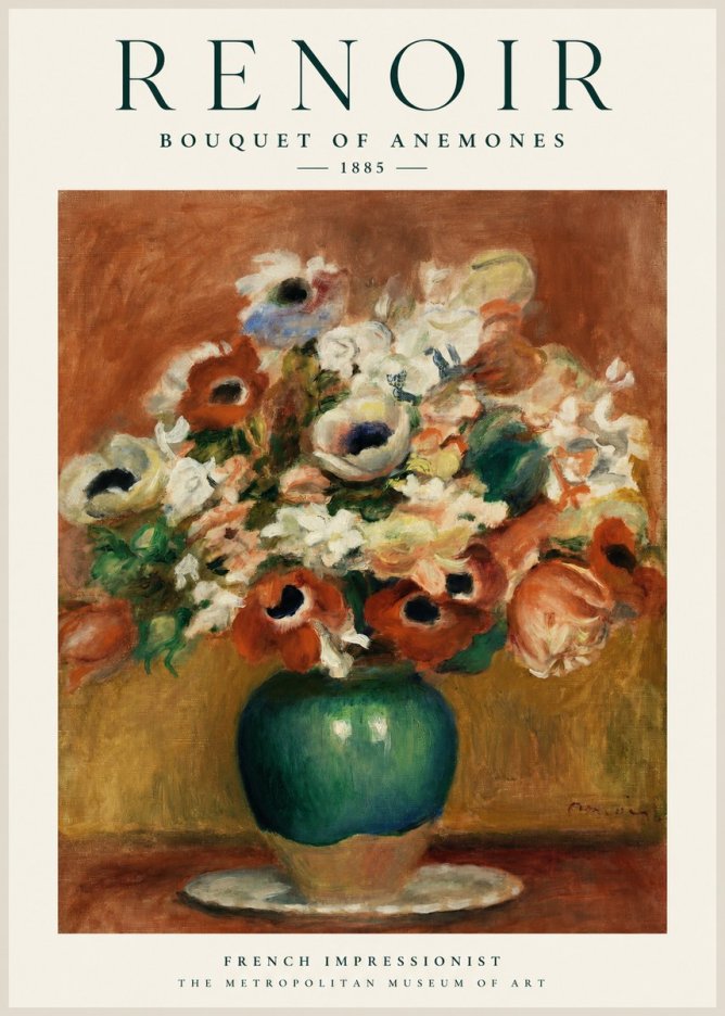 Renoir Bouquet of Anemones No1 - Plakat