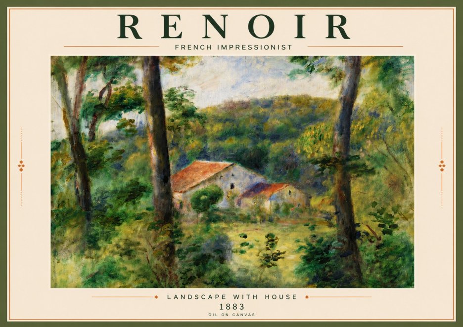 Renoir Landscape with House II No5 - Plakat