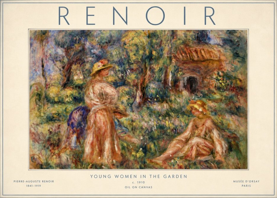 Renoir Young Women in the Garden I No6 - Plakat