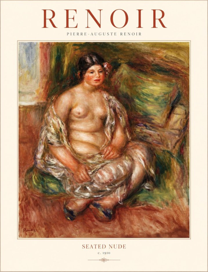 Renoir Seated Nude No1 - Plakat