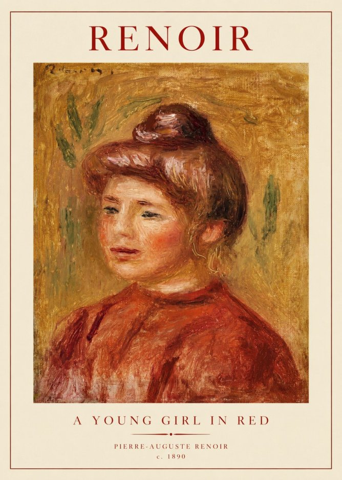 Renoir A Young Girl in Red No1 - Plakat