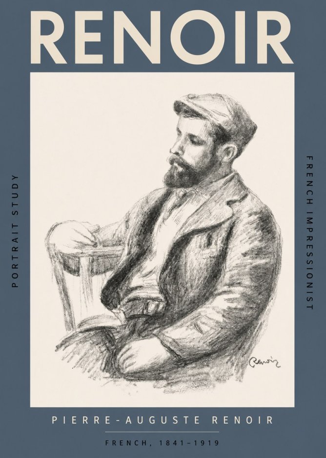 Renoir Portrait Study II No2 - Plakat