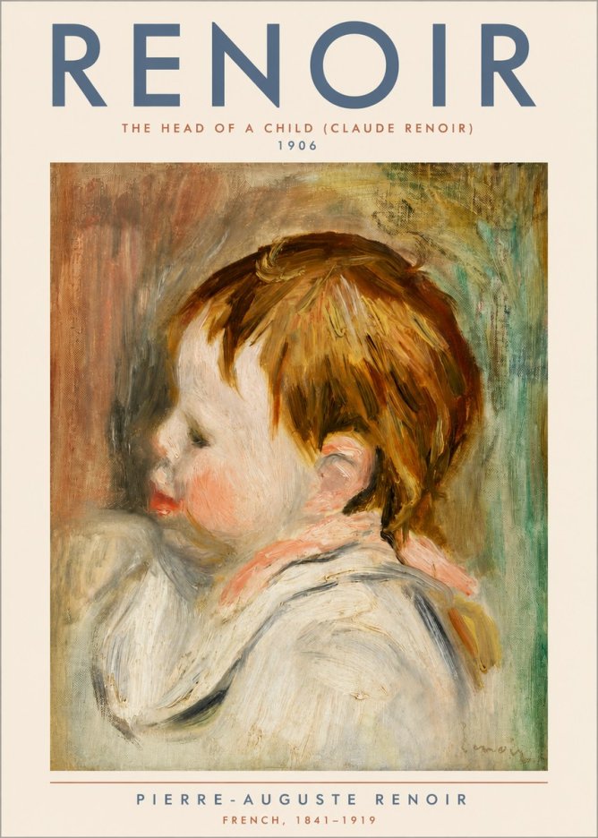 Renoir The Head of a Child (Claude Renoir) No5 - Plakat