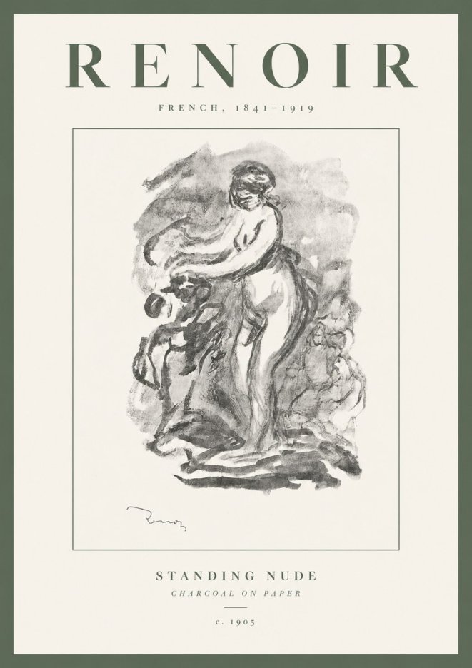 Renoir Standing Nude No3 - Plakat
