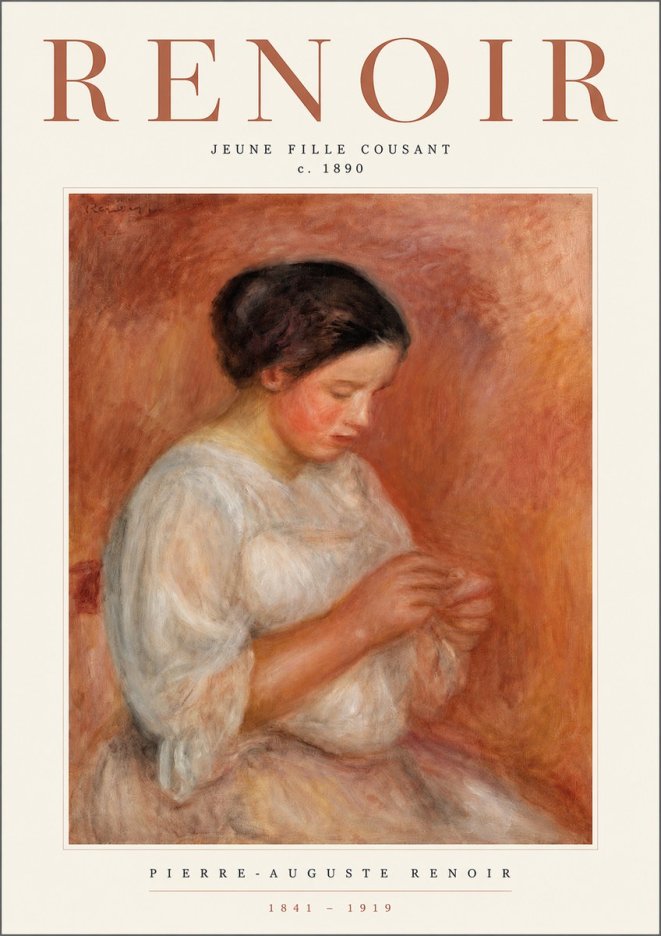 Renoir Jeune Fille Cousant No2 - Plakat