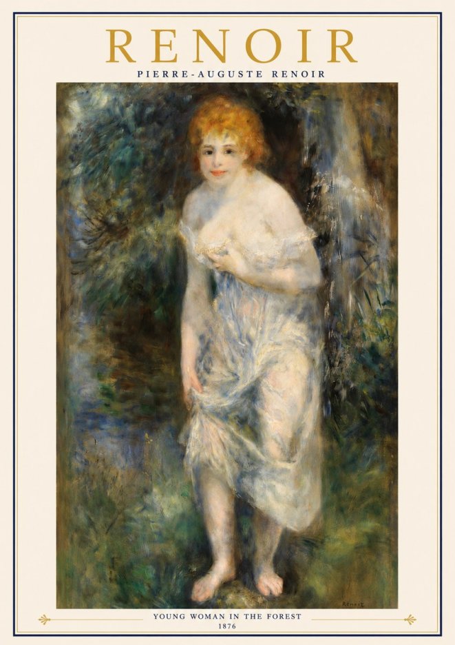 Renoir Young Woman in the Forest No2 - Plakat