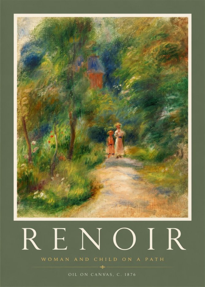 Renoir Woman and Child in a Landscape II No2 - Plakat