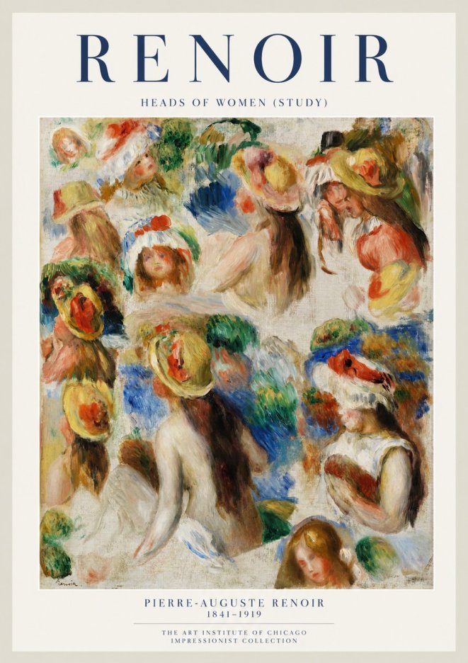 Renoir Heads of Women (Study) No1 - Plakat