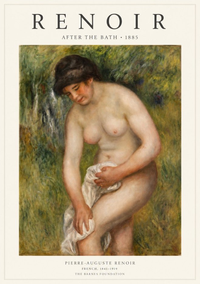 Renoir After the Bath No3 - Plakat
