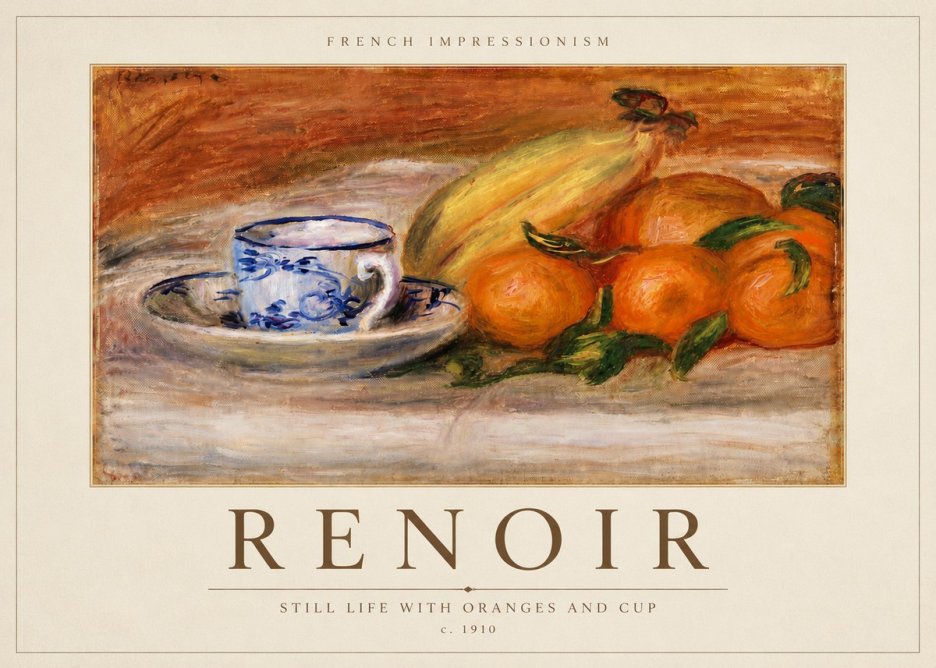 Renoir Still Life with Oranges and Cup No6 - Plakat