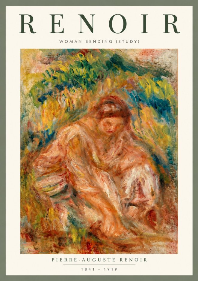 Renoir Woman Bending (Study) No5 - Plakat