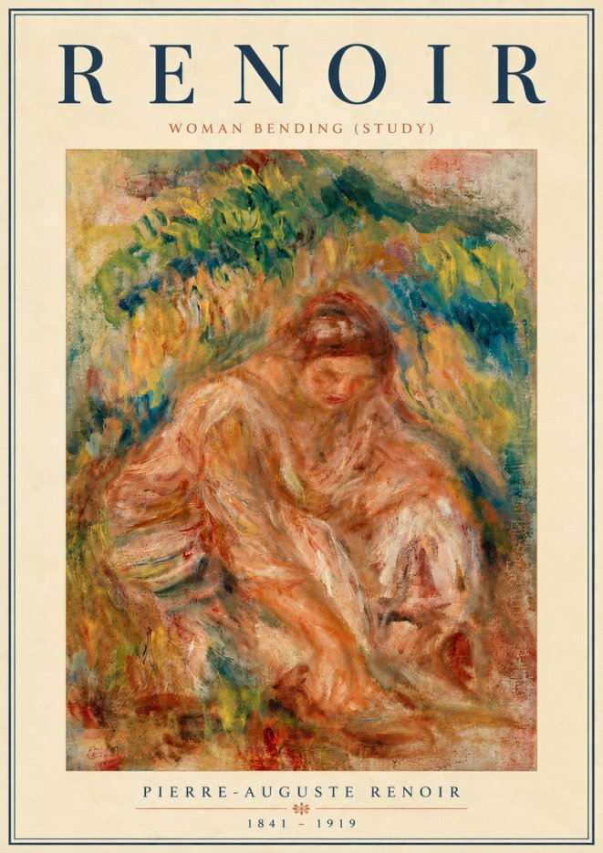Renoir Woman Bending (Study) No6 - Plakat