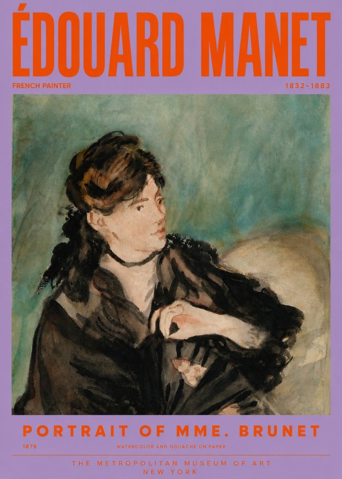 Édouard Manet Portrait of Mme. Brunet No6 - Plakat