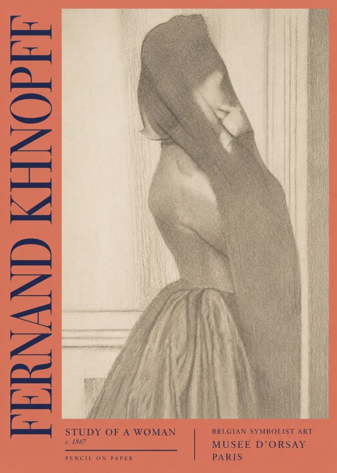 Fernand Khnopff Study of a Woman No2 - Plakat