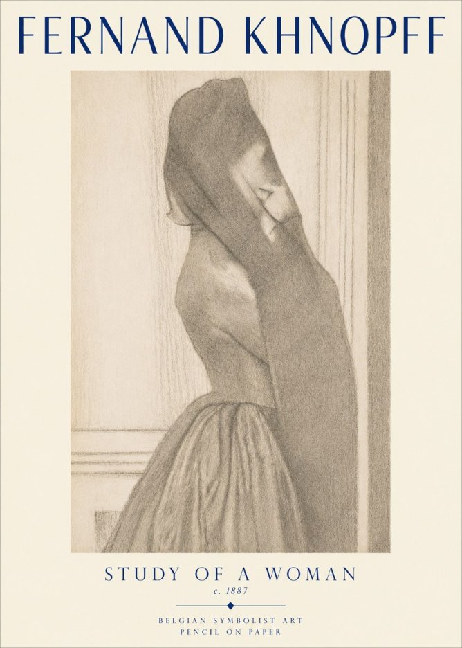 Fernand Khnopff Study of a Woman No5 - Plakat
