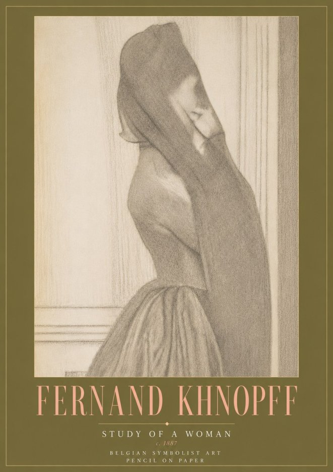 Fernand Khnopff Study of a Woman No6 - Plakat