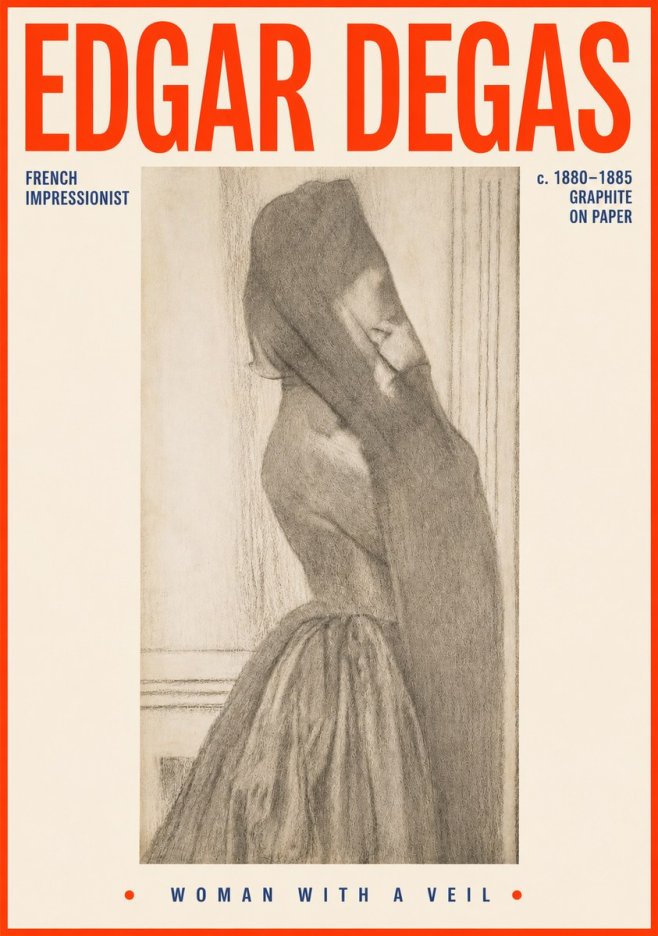 Edgar Degas Woman with a Veil No4 - Plakat