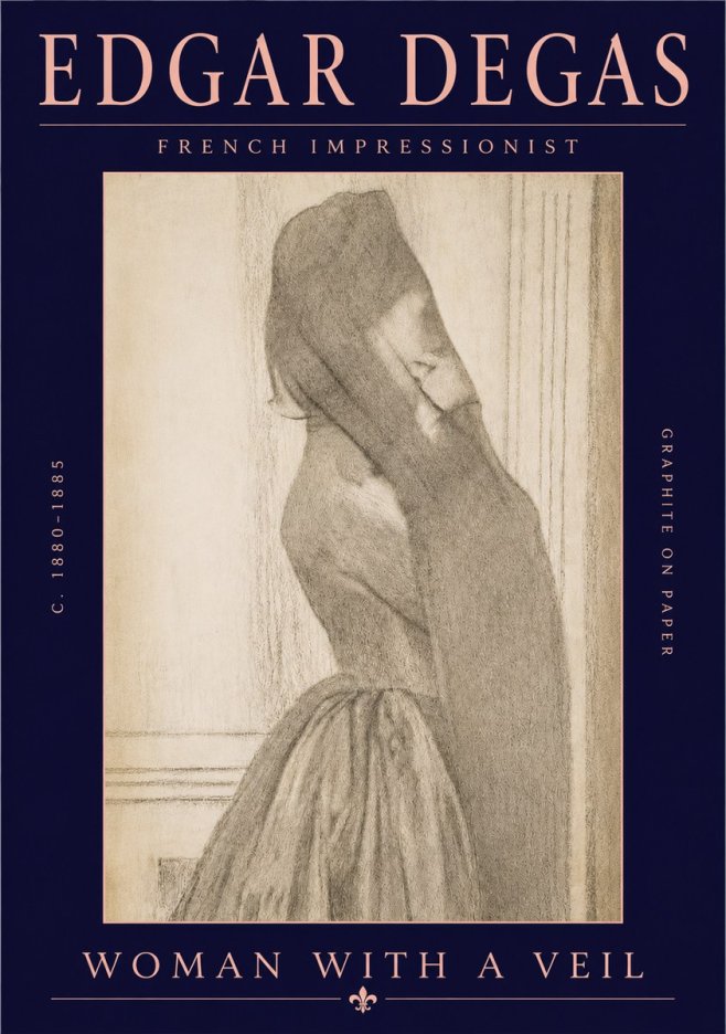 Edgar Degas Woman with a Veil No5 - Plakat