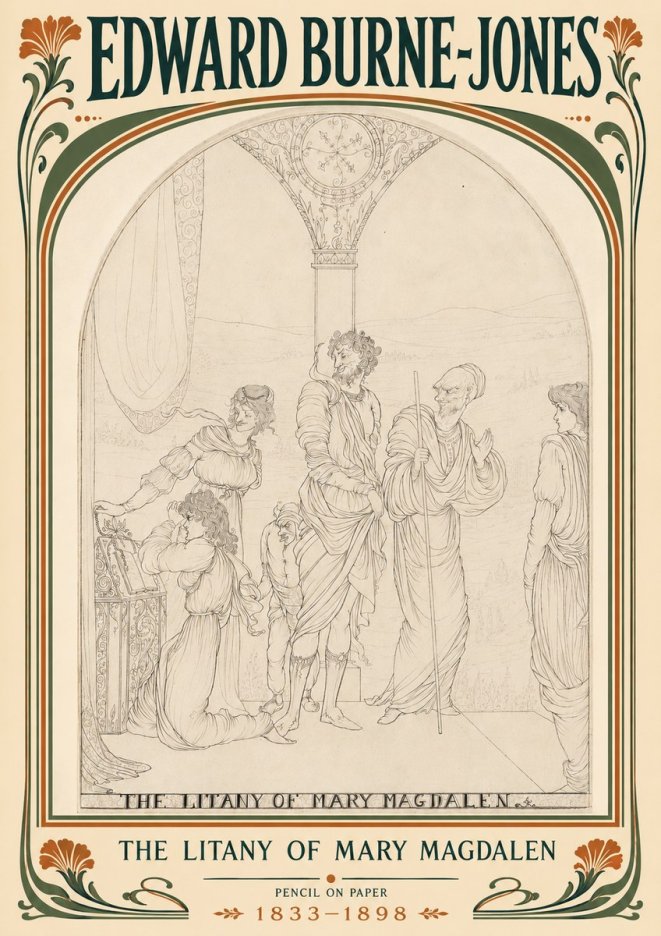 Edward Burne-Jones The Litany of Mary Magdalen No5 - Plakat