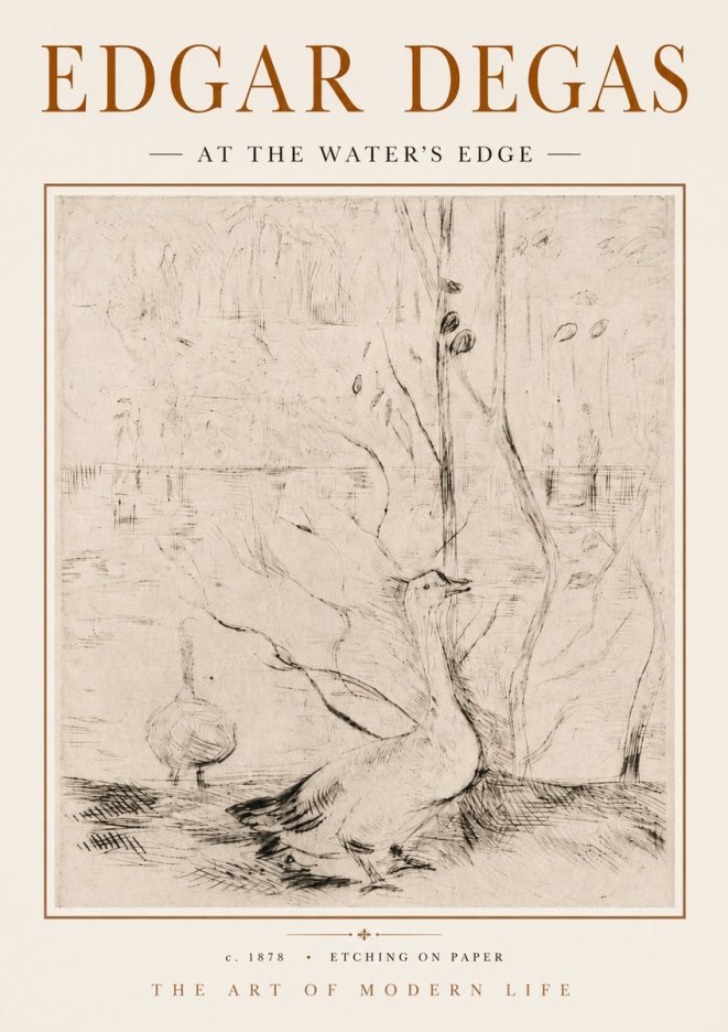 Edgar Degas At the Water's Edge No5 - Plakat