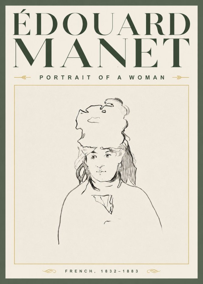 Édouard Manet Portrait of a Woman No3 - Plakat