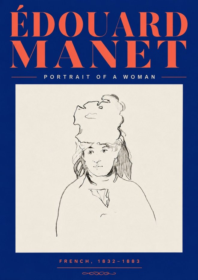Édouard Manet Portrait of a Woman No6 - Plakat