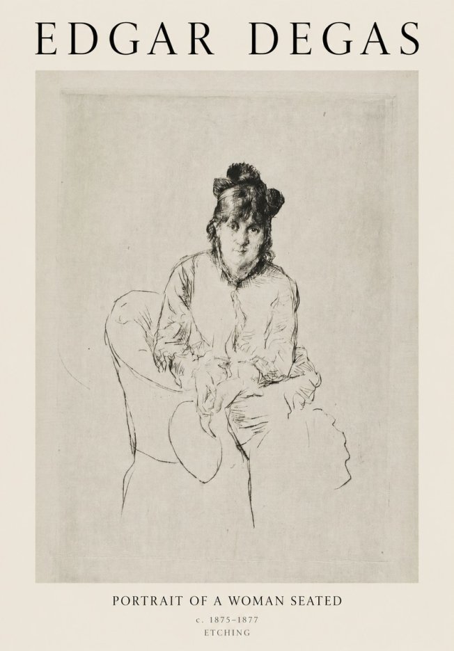 Edgar Degas Portrait of a Woman Seated No1 - Plakat