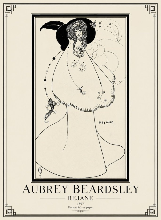 Aubrey Beardsley Rejane I No1 - Plakat