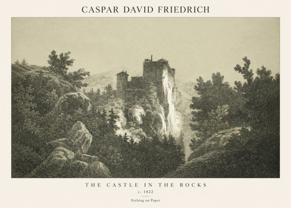 Caspar David Friedrich The Castle in the Rocks No1 - Plakat