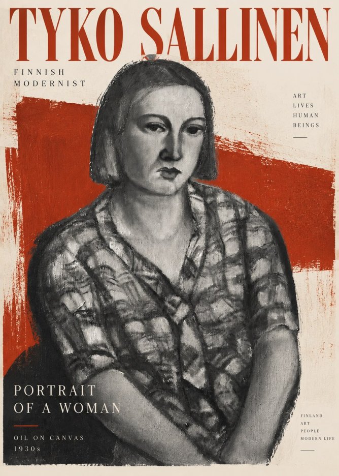 Tyko Sallinen Portrait of a Woman I No2 - Plakat